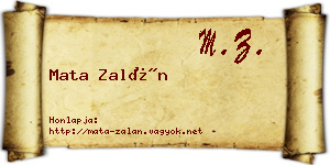 Mata Zalán névjegykártya